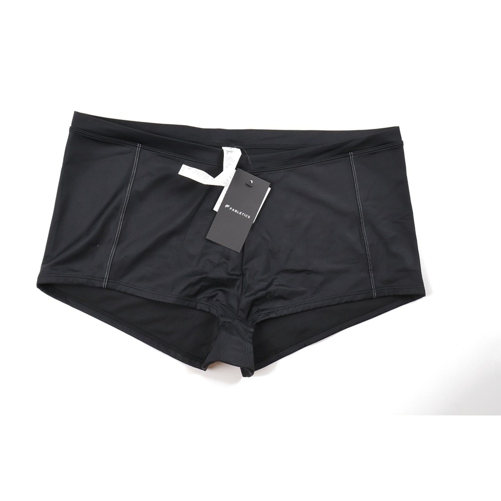 Fabletics Swim Bottoms Boy Short Black Solid XL NWT